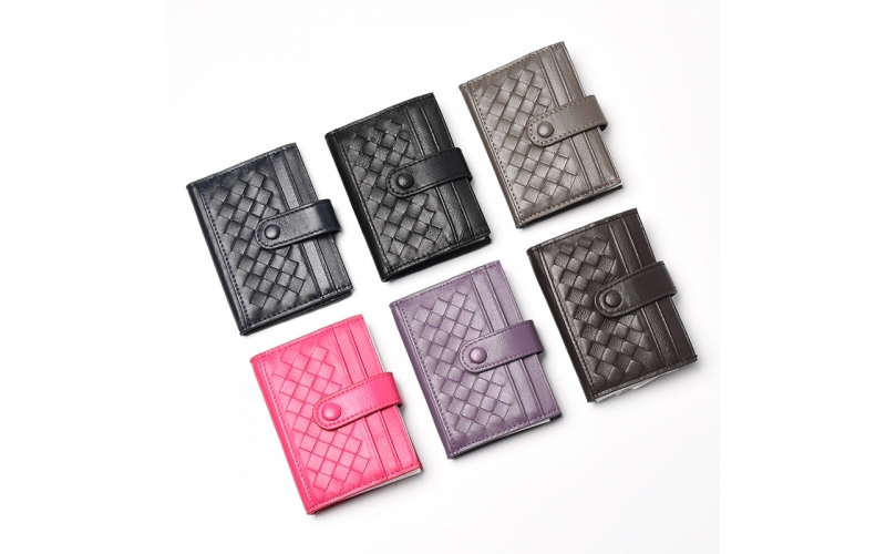 Card Holder Wallet for Credit Card ID Pocket Minimalist Luxury Woven Leather Case Sheep Skin Designer Men and Women Fashion New
