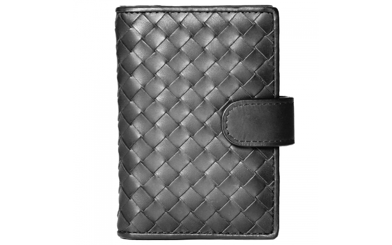 Credit ID Card Package Business Card Holder for Men and Women Genuine Leather Woven Cardholder Card Case Waxed Claf Skin Design