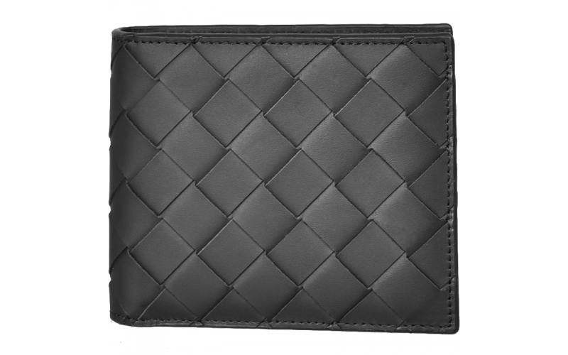 Wallets for Men knitting Genuine Leather Small Short men's Card wallet designer luxury Folding male purses bag Cardholder slim