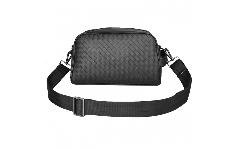 The new men's backpack boys messenger bag multi -function shoulder bag holding the grocery leather woven large capacity tide