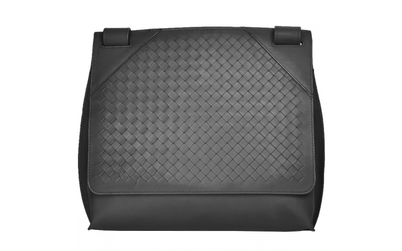 Woven leather shoulder men bags